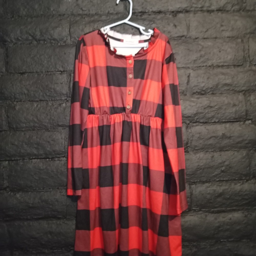 BesserBay Plaid Dress Girls size L 10-12